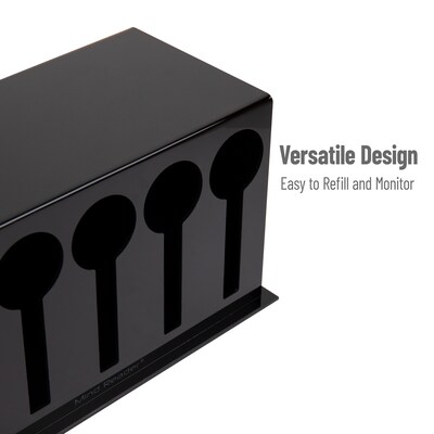 Mind Reader 5-Compartment Plastic Utensil Sorter and Dispenser, Black (5CSTOR-BLK)