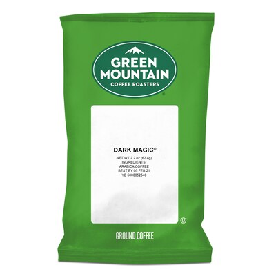 Green Mountain Dark Magic Ground Coffee Packs, Dark Roast, 2.2 oz., 50/Carton (4670)