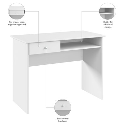Bush Furniture Cabot 40"W Writing Desk, White (WC31940)