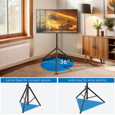 Mount-It! Metal Tripod TV Stand, Screens up to 70", Black (MI-874)