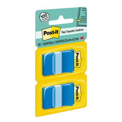 Post-it Flags, 1" x 1.7", Blue, 100 Flags (680-BE2)