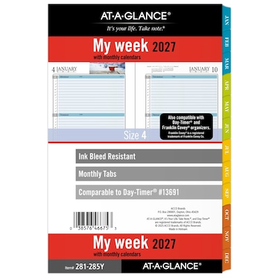 2027 AT-A-GLANCE Zenscapes 8.5" x 5.5" Weekly & Monthly Planner Refill Pages (281-285Y-27)