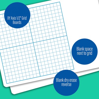 Flipside Products Melamine 1/2" Graph Dry Erase Board, 11" x 16", 3/Pack (FLP111623)