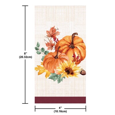 Say Hooray! Fall Feast Paper Plates and Guest Towels Kit, Multicolored, 48/Pack (DTC9389E2H)