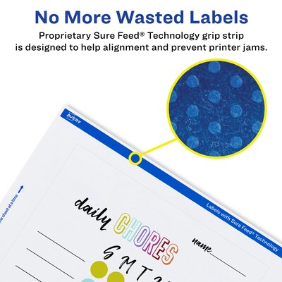 Avery Laser/Inkjet Rectangle Waterproof Multipurpose Labels, 7" x 10", White, 100/Box (94263)
