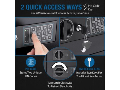 Barska 100-Key Digital Keypad Wall Safe, Black (AX13370)