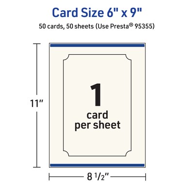 Avery Integrated Cards, 6" x 9", Matte Ivory, 50/Box (95355)