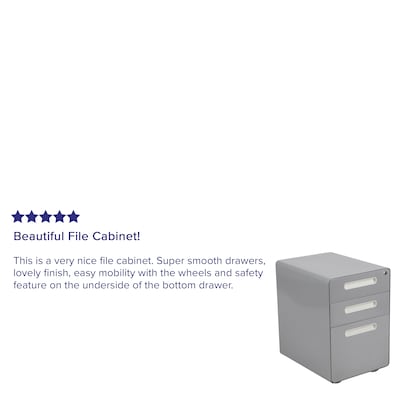 Flash Furniture Wren 3-Drawer Mobile Vertical File Cabinet, Legal/Letter Size, Lockable, 24"H x 16"W x 21"D, Gray (HZAP53501GRY)