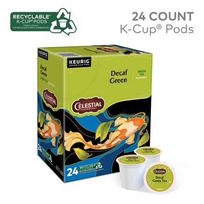 Celestial Seasonings Decaf Green Tea with White Tea, 0.9 oz. Keurig® K-Cup® Pods, 24/Box (14737)