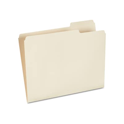 Staples® 30% Recycled File Folders, 1/3-Cut Tab, Letter Size, Manila, 100/Box (ST116822/116822)