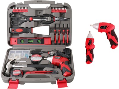 Apollo Tools Household Tool Set, 135-Piece, Gray/Red (DT0773)