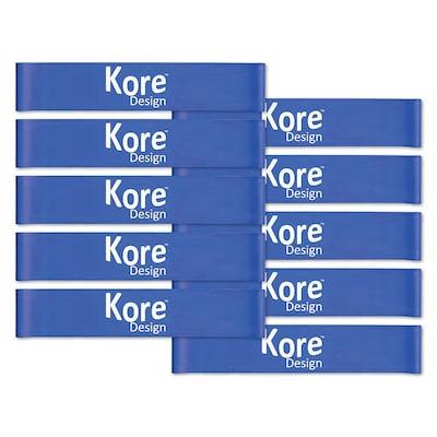 Kore Design Fidget Kick Bands, Silicone, 12 to 24, Blue, Pack of 10 (KD-KB0001)