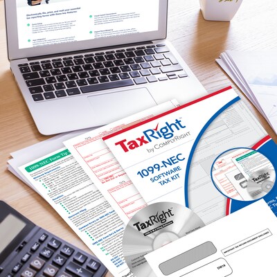 ComplyRight TaxRight 2024 1099-NEC Tax Form Tax Forms, Envelopes, TipSheet & Software, 4-Part, 15/Pack (NECSC6103ES15)