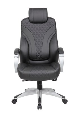 Boss Ergonomic Vinyl Swivel Executive Chair, Black (B8871-BK)