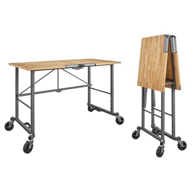 Cosco SmartFold Portable Folding Workbench, 400 lb. Capacity, Brown (66760DKG1E)