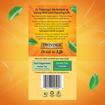 Twinings Lemon and Ginger Herbal Tea Bags, 50/Box (F14990)