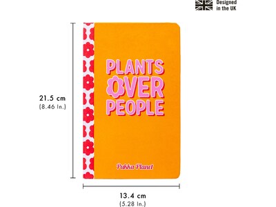 Pukka Pad Plants Over People Notebook, 5.28" x 8.46", Wide-Ruled, 96 Sheets, Orange (9705-SPP)