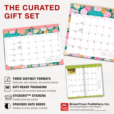 2027 BrownTrout Bonnie Marcus 14.25" x 13" Monthly Calendar, Assorted Colors (9798330716142)