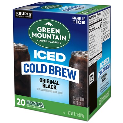 Green Mountain Coffee Roasters Iced Cold Brew Orginal Black Keurig® K-Cup® Pods, 20/Box  (5000372042)