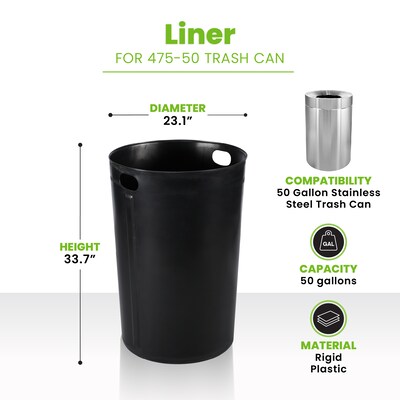 Alpine Industries 475 Series 50 Gallon Rigid Bin Liner, 33.7" x 23.11" x 23.11" (ALP475-50-L)