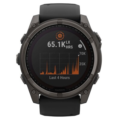 Garmin fenix 8 Multisport Sapphire Solar GPS Smartwatch, Carbon Gray & Black, 51mm (GRM0290710)