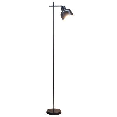 Simple Designs Sleek Essentials 54.72 Metal Floor Lamp with Round Shade, Black (LF1051-BLK)