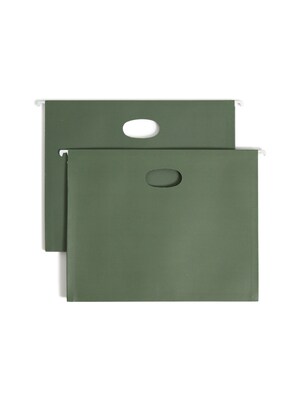 Smead Hanging File Folders, 1-3/4 Expansion, Letter Size, Standard Green, 25/Box (64218)