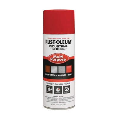 Rust-Oleum Industrial Choice 1600 System Multi-Purpose Enamel Spray Paint, 12 oz. Can, Flat Safety R