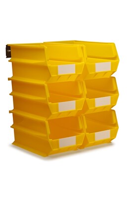Triton Products 14-3/4 L x 8-1/4 W x 7 H LocBin Wall Storage Bin, Yellow, 6/CT (3-240YWS)
