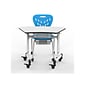 Luxor Plastic/Steel Kids' Desk Chair with Wheels and Storage, Blue/White (MBS-CHAIR)