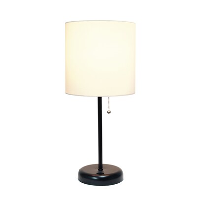 Creekwood Home Oslo 19.50 LED Table Lamp with USB Port, Black/White (CWT-2011-BA)