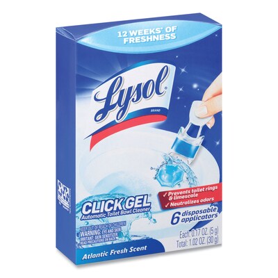 Lysol Click Gel Automatic Toilet Bowl Cleaner, Atlantic Fresh, 6/Pack, 4 Packs/Carton (192008905900)