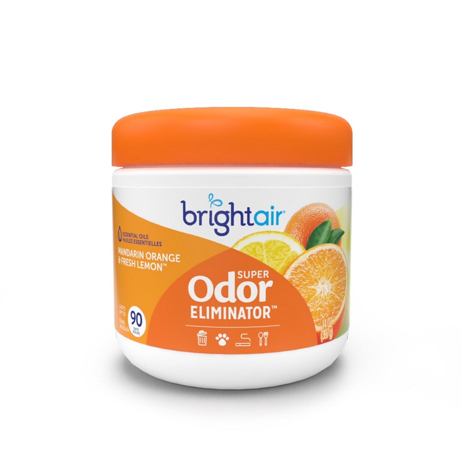 Bright Air Super Odor Eliminator Solid Air Freshener, Mandarin Orange & Fresh Lemon (900013)