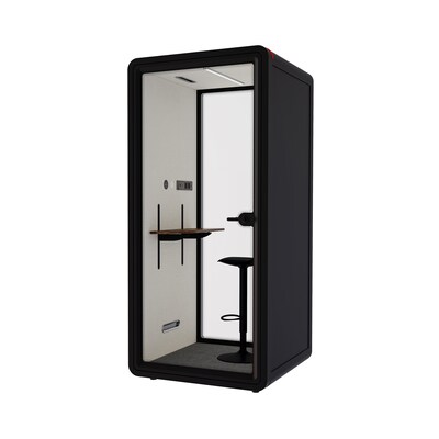 FlexiSpot NeoPod Modular Series 1-Person Privacy Booth with Switchable Privacy Glass, Black (P1FC-3B-Pro)