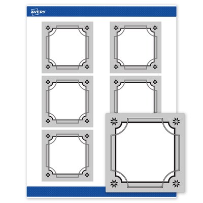 Avery Square Multipurpose Labels, 3 x 3, White, 60/Pack (19479370609)