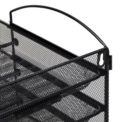 Mind Reader 4-Pocket Metal Mesh Mountable Wall File, Letter Size, Black (4THANG-BLK)