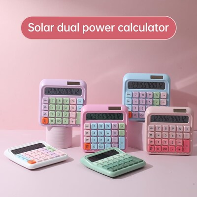 SaharaCase 12-Digit Battery/Solar Powered Desktop Calculator, Purple (KB51)