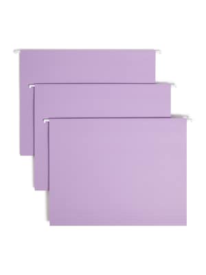 Smead Adjustable Tab Recycled Hanging File Folder, 5-Tab, Letter Size, Lavender, 25/Box (64064)