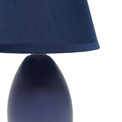 Creekwood Home Nauru 9.45" Traditional Petite Ceramic Oblong Bedside Table Desk Lamp, Blue (CWT-2005-BL)
