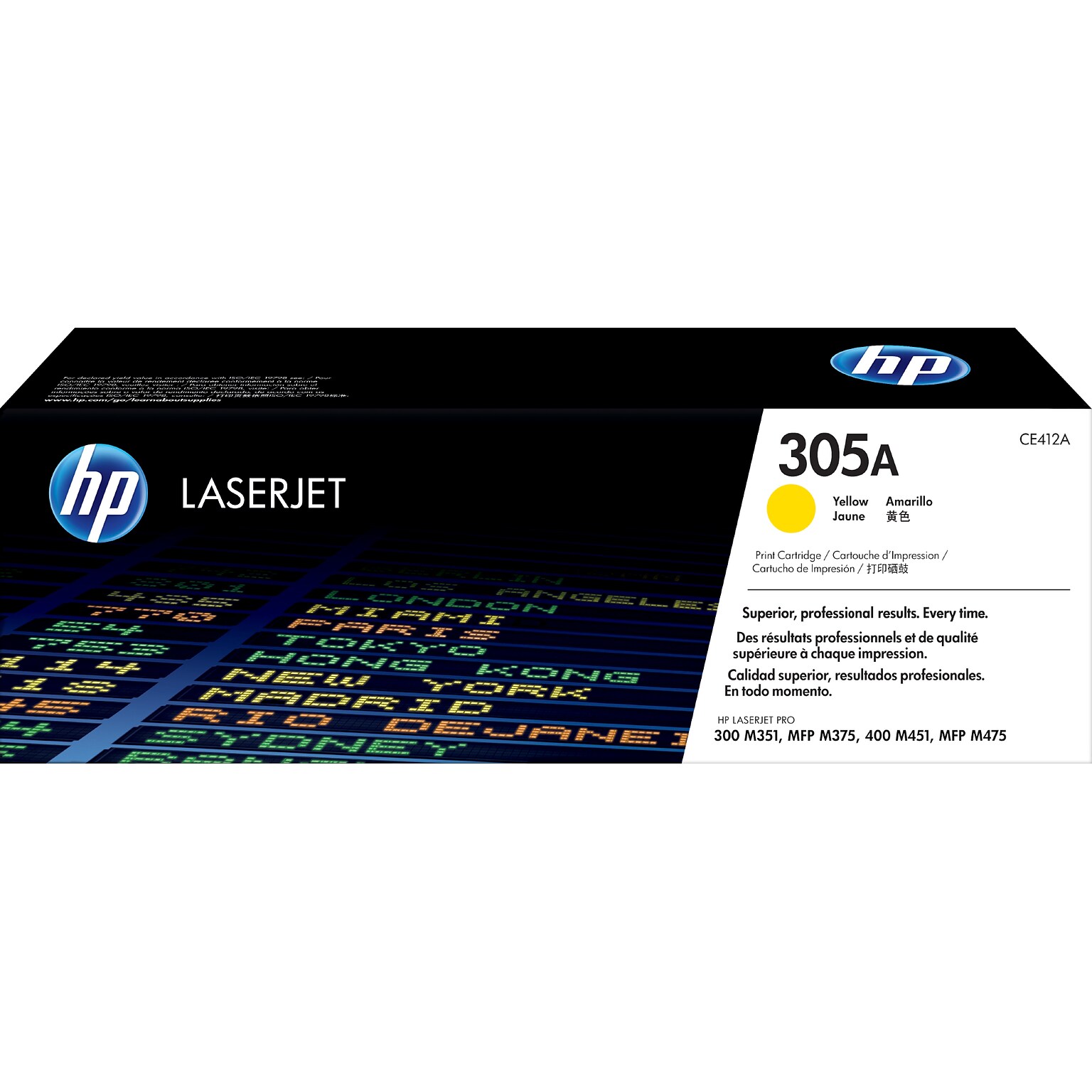 HP 305A Yellow Standard Yield Toner Cartridge, Prints Up to 2,600 Pages (CE412A)