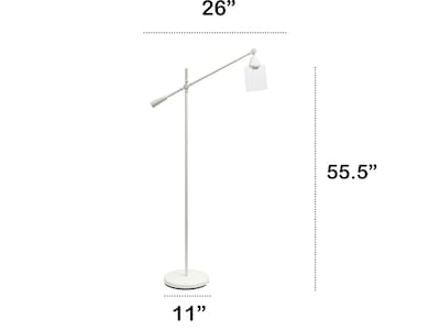 Lalia Home Studio Loft 55.5" Matte White Floor Lamp with Cylindrical Shade (LHF-5021-WH)