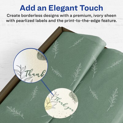 Avery Pearlized Ivory Circle Multipurpose Labels, 3.5 Dia., Ivory, 40/Pack (94514)