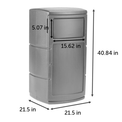 Commercial Zone PolyTec Polyethylene Indoor/Outdoor Swing Lid Trash Can, 25 Gallon, Gray (775103)