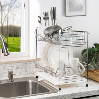 Iris Stainless Steel Dish Rack, White (586693)
