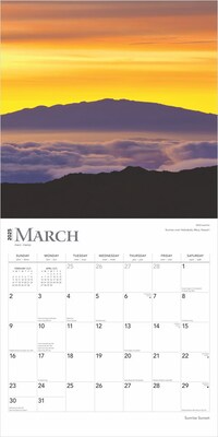 2025 BrownTrout Sunrise Sunset 12" x 12" Monthly  Wall Calendar (9781975475758)