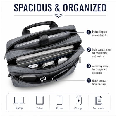Vangoddy 14" Laptop Compatible Messenger Bag, Chrono Grey (MSBLEA132)