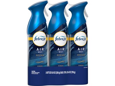 Febreze Air Freshener Spray, Ocean Scent, 8.8 oz., 3/Pack (43888)