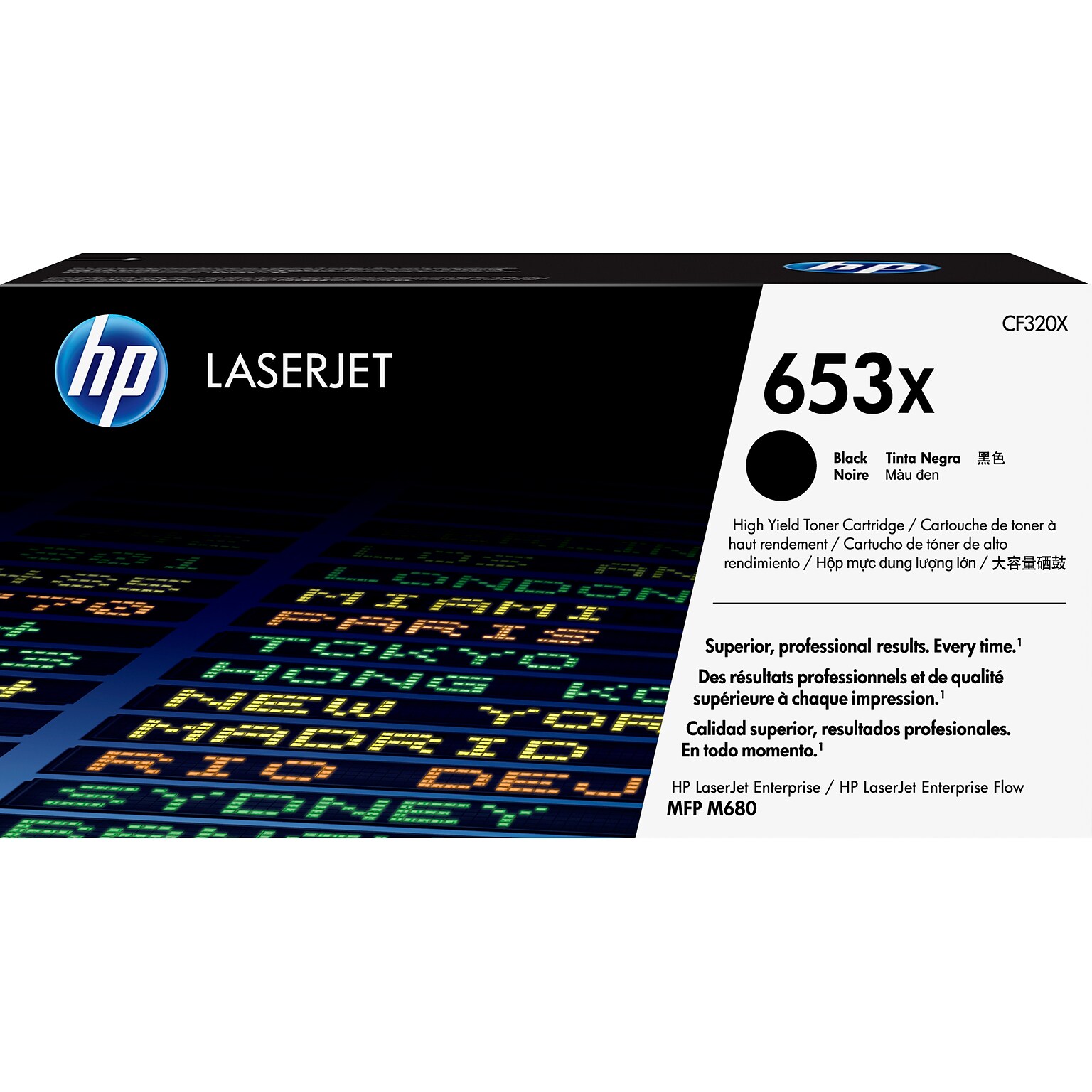 HP 653X Black High Yield Toner Cartridge, Prints Up to 21,000 Pages (CF320X)