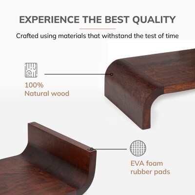 Anji Mountain Mango Wood Monitor Stand, Up to 32" Monitor, Walnut (MS-CRV-WAL)