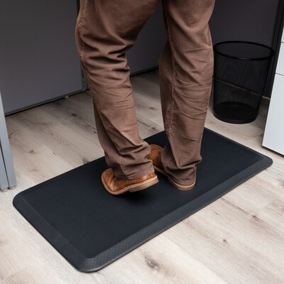 29 in. x 24 in. Standing Desk Mat Non-Slip Flat Kitchen Mat Anti-Fatigue Office Mat, Black